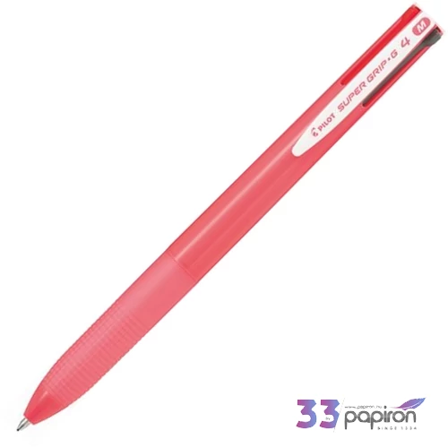 Golyóstoll 0,27mm Pilot nyomógombos, rózsaszín tolltest Super Grip G, négyszínű