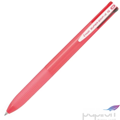 Golyóstoll 0,27mm Pilot nyomógombos, rózsaszín tolltest Super Grip G, négyszínű