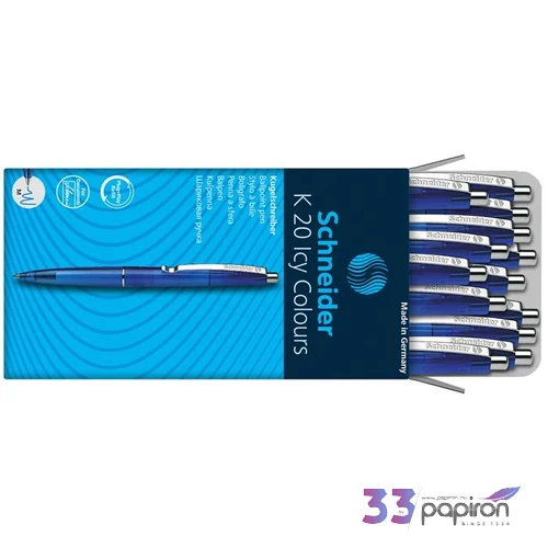 Golyóstoll 0,5mm Schneider nyomógombos, K20 Icy, kék