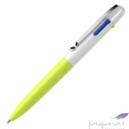 Golyóstoll 0,5mm Schneider nyomógombos, négyszínű, Take 4 Neon, sárga-fehér