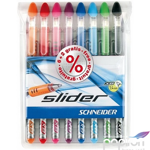 Golyóstoll 0,7mm Schneider kupakos, Slider Basic XB, vegyes színek 