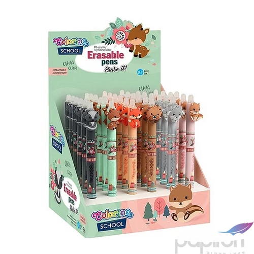 Golyóstoll radírozható 0,5mm Little Foxes 6 minta kék írás Colorino