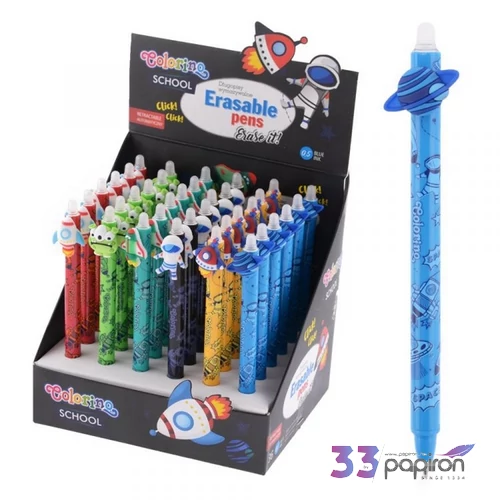 Golyóstoll radírozható 0,5mm Space Life 6 minta kék írás Colorino