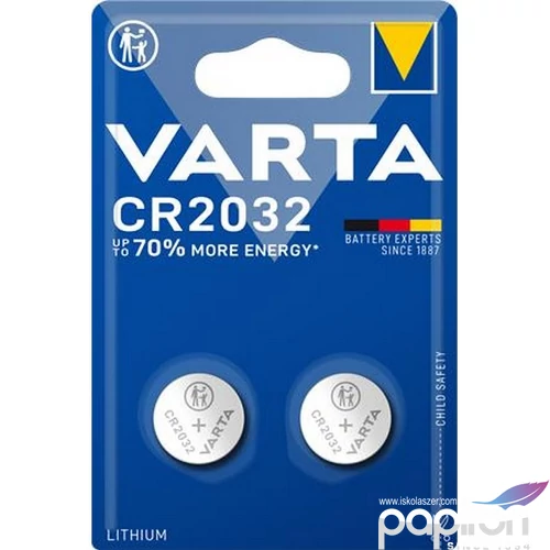 Elem CR2032 gombelem 2db/csomag lithium 3V Varta