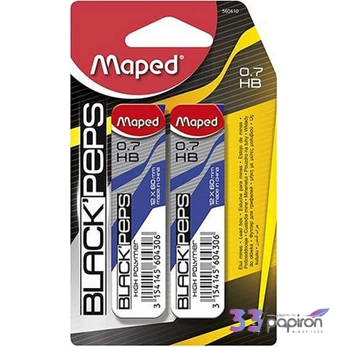 Grafitbél 0,7' HB Maped 0,7mm Black Peps 12szál/tubus Írószerek MAPED 560410