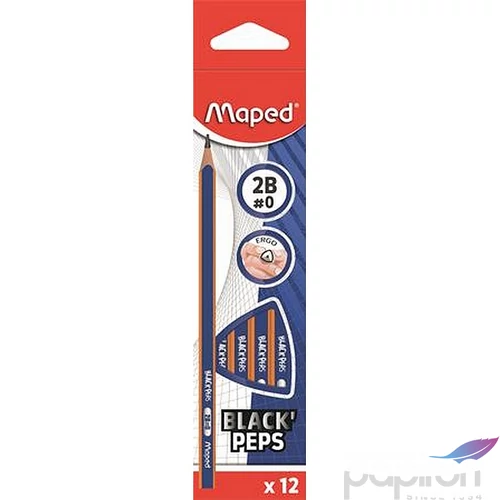 Grafitceruza 2B Maped háromszögletű Black Peps Navy Grafitceruzák radírvég nélkül