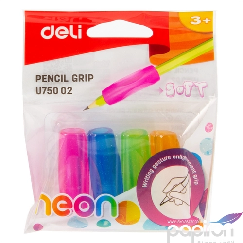 Ceruzafogó Deli neon színek, 4db/csomag írást segítő eszköz