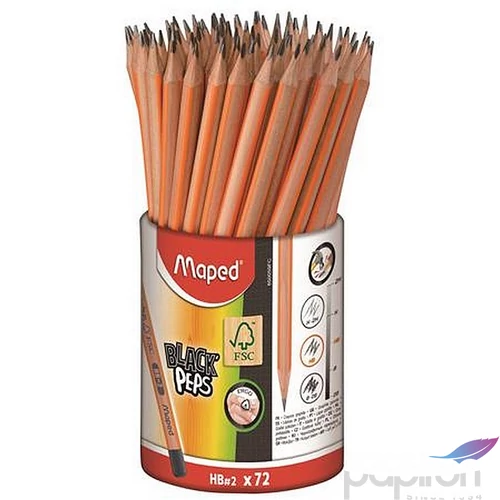 Grafitceruza ceruzatartó HB háromszögletű MAPED Black`Peps