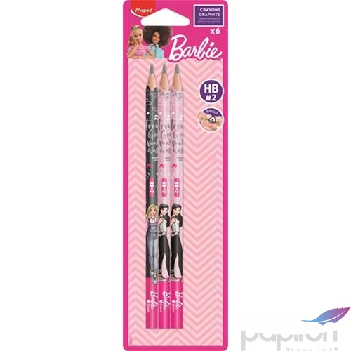 Grafitceruza HB háromszögletű Maped Barbie, 6 darab IMAB850800