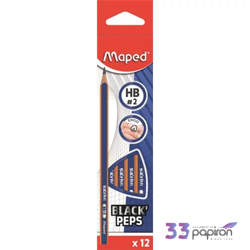 Grafitceruza HB Maped háromszögletű Black Peps Navy Grafitceruzák radírvég nélkül