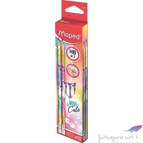 Grafitceruza HB Maped radírral, háromszögletű, Mini Cute IMA851813