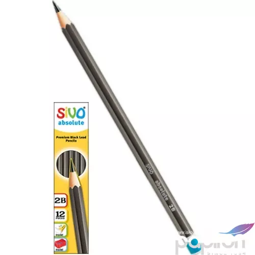 Grafitceruza SiVO 2B hatszögletű ezüst test natúr végű Absolute Hexagonal minőségi ceruza