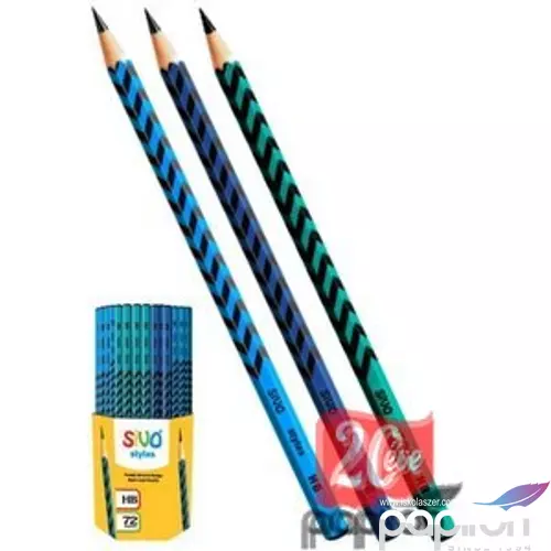 Grafitceruza SiVO HB hatszögletű színes test natúr végű Stripes Print Hexagonal minőségi ceruza