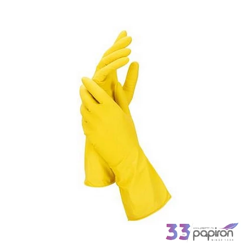 Gumikesztyű háztartási latex M méret sárga