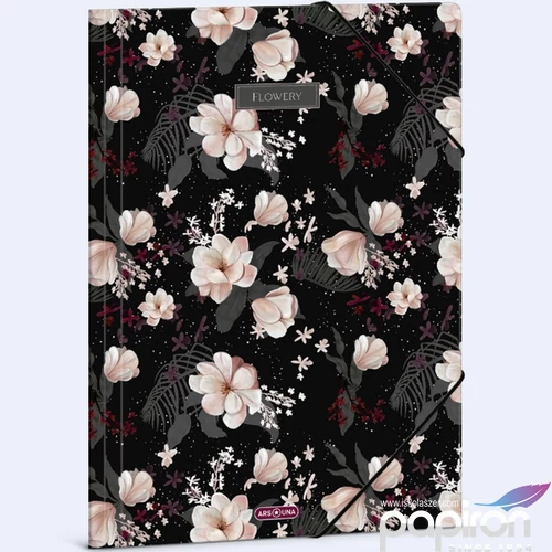 Gumis mappa A4 Ars una 24' Flowery black (5374) 50213740