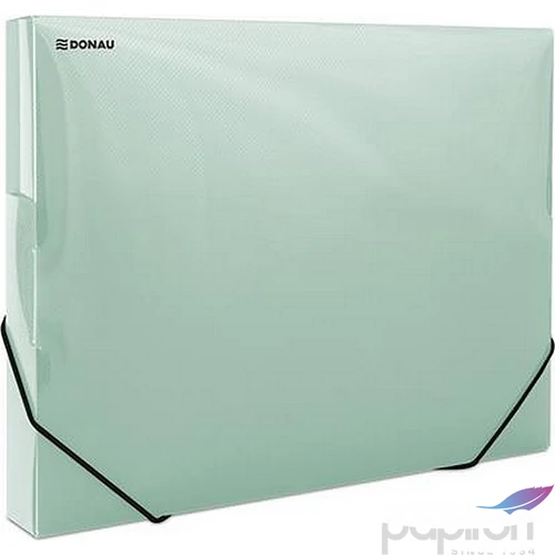 Gumis mappa A4 Donau 30mm PP, merevített áttetsző zöld Iratrendezés DONAU 8545001PL-06