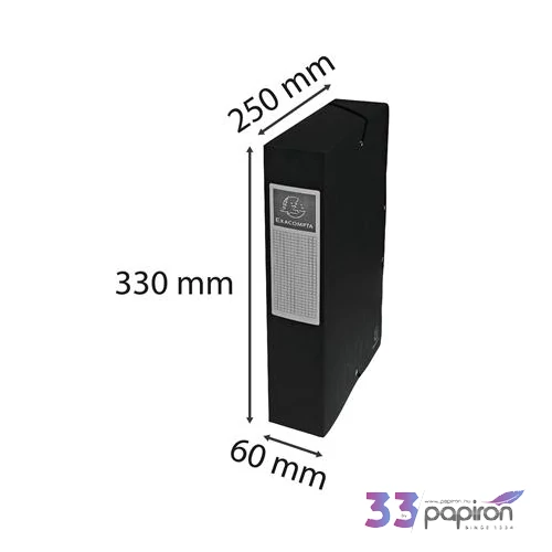 Gumis mappa A4 Exacompta karton, A4, 60 mm, fekete