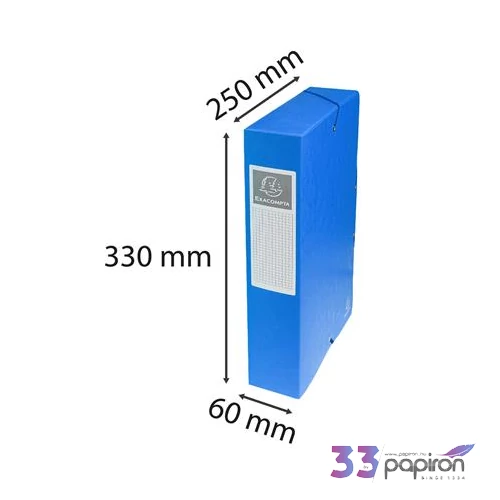 Gumis mappa A4 Exacompta karton, A4, 60 mm, kék
