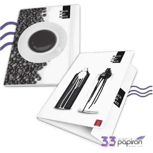 Gumis mappa A/4 Pigna karton Black and White