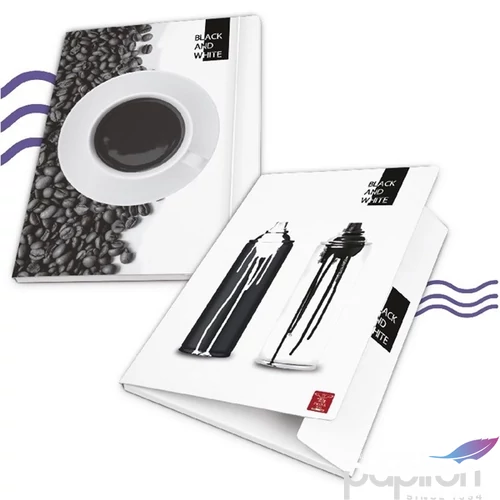 Gumis mappa A/4 Pigna karton Black and White