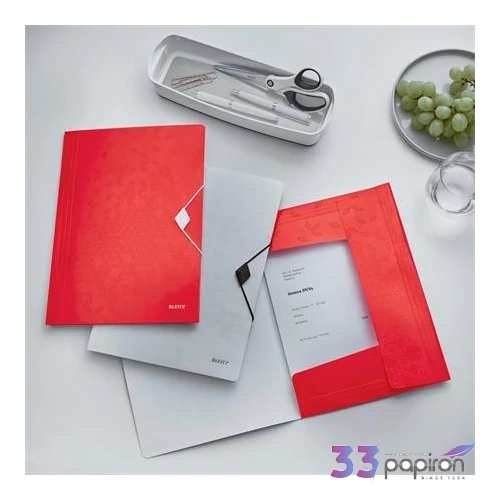 Gumis mappa Leitz PP, A4 Wow, piros E45990026