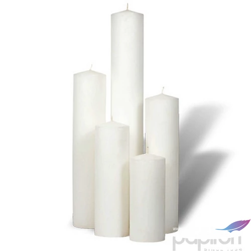 Gyertya henger paraffin festett fehér színű 6x6x15cm a termék ára 1db-ra értendő!