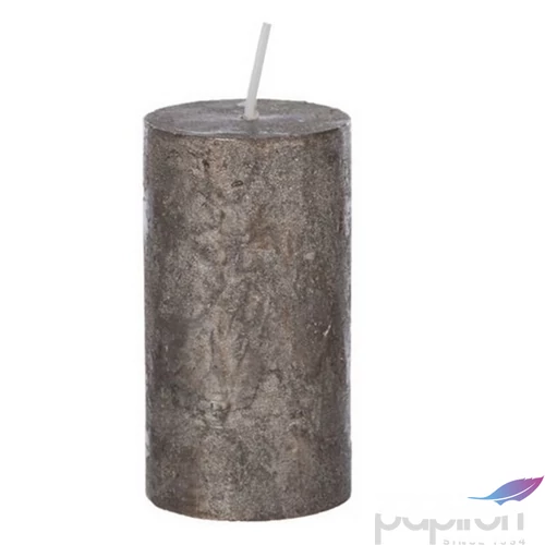 Gyertya 5x9cm henger rétegelt fénylő mokka