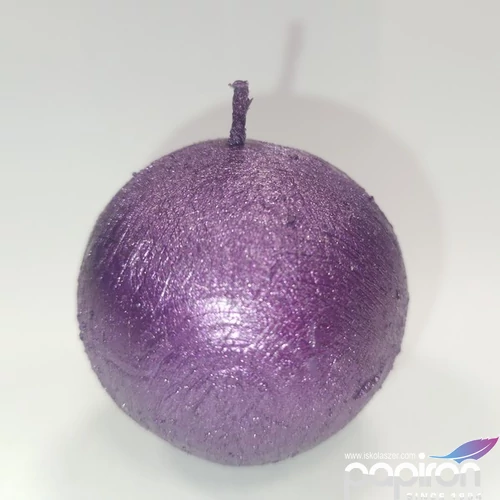 Gyertya gömb 5cm kapart metál lila