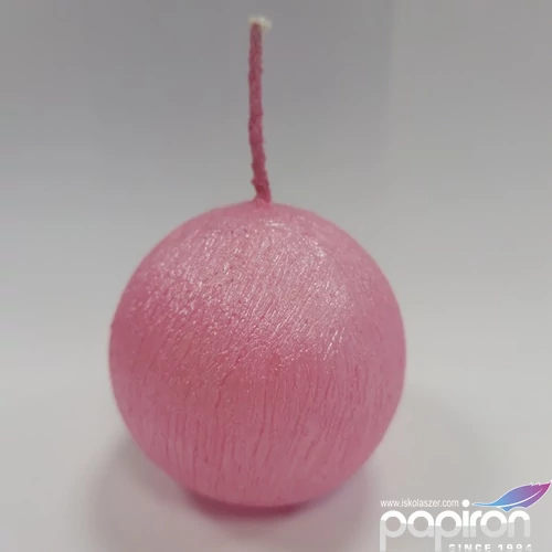 Gyertya gömb 5cm kapart metál rózsaszín