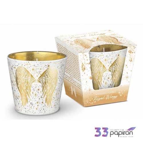 Gyertya üvegben illatos 25' Royal Wings 115g illatos gyertya Égési idő: 30 óra