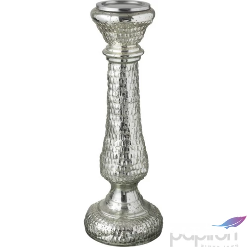 Gyertyatartó 45cm üveg dekor ezüstözött üveg gyertyatartó 45cm Karácsonyi dekor antik