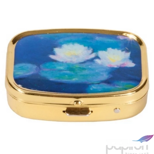Gyógyszeres doboz fém 5,1x1,8x3,6cm, Monet: Seerosen 2 fakkos