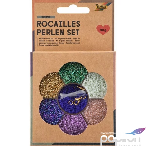 Gyöngyfűző szett Folia 90g SELLŐ (3x1m nylon szál, 3 kapocs) 