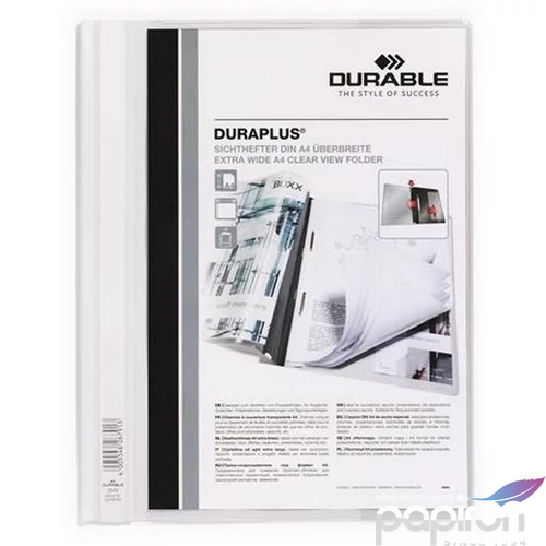 Gyorsfűző A4 Durable széles, panorámás, fehér DB257902