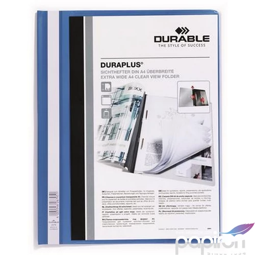 Gyorsfűző A4 Durable széles, panorámás, kék DB257906