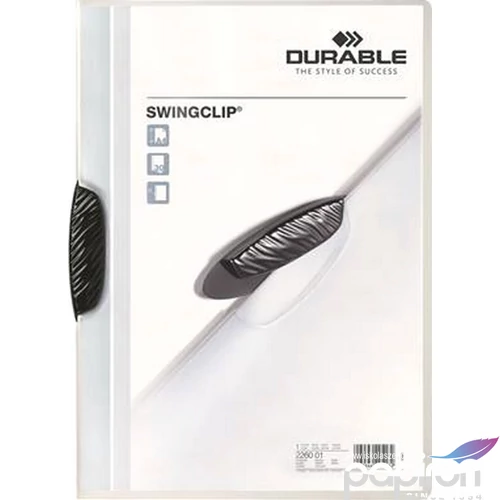 Gyorsfűző klipes A4 Durable fekete DB226001