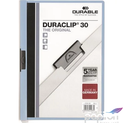 Gyorsfűző klipes A4 Durable kék DB220005