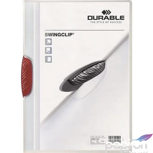 Gyorsfűző klipes A4 Durable piros DB226003