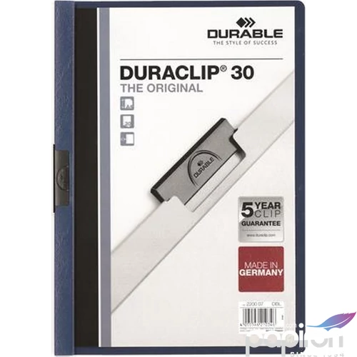 Gyorsfűző klipes A4 Durable sötétkék DB220007