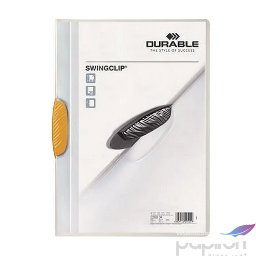 Gyorsfűző klipes A4 DURABLE Swingclip 30 sárga