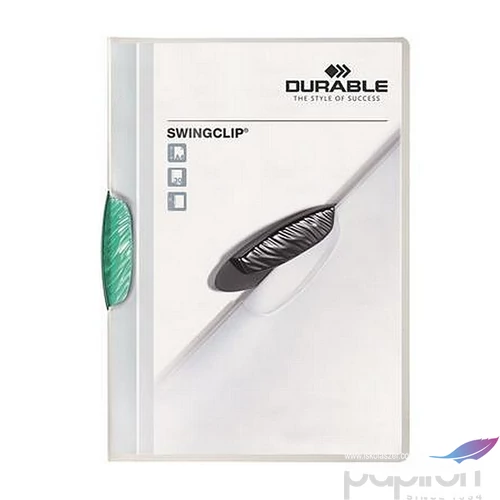 Gyorsfűző klipes A4 DURABLE Swingclip 30 sötétzöld
