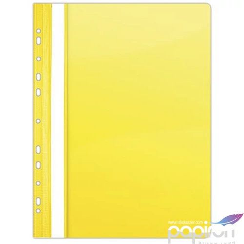 Gyorsfűző lefűzhető PVC Donau A4 citromsárga 10db/csomag D1704S