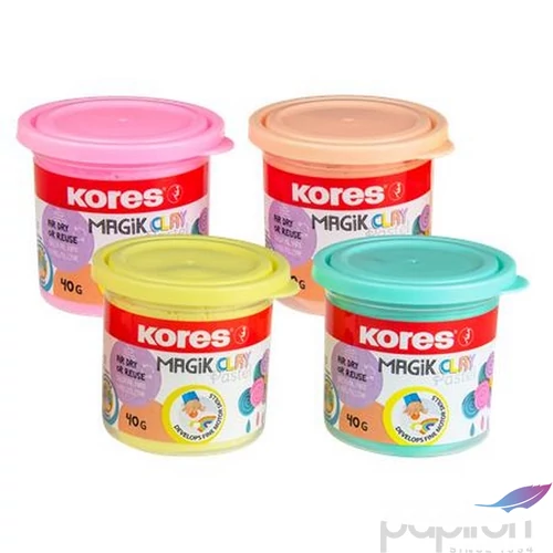Gyurma 160g Kores Levegőre Száradó, 4 Pasztell Szín, Magic
