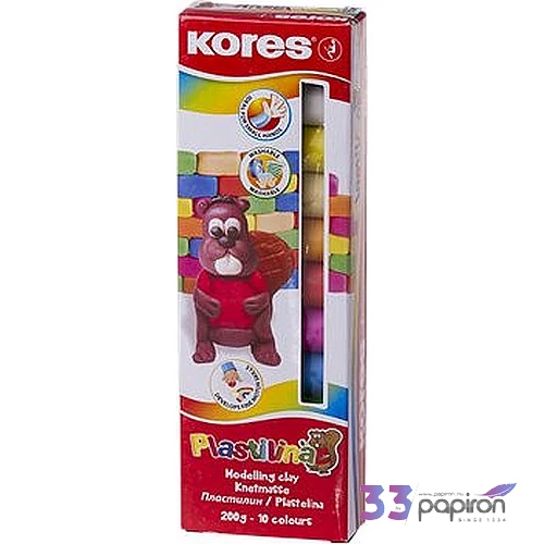 Gyurma színesKores Plastilina 10színű 200g-os Iskolaszerek Kores 34010