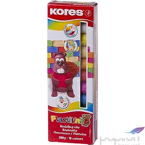 Gyurma színesKores Plastilina 10színű 200g-os Iskolaszerek Kores 34010