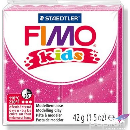 Gyurma 42 g Fimo égethető Kids glitteres rózsaszín FM8030262