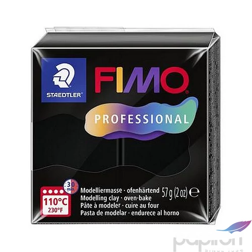 Gyurma 57g Fimo égethető, Professional, fekete 