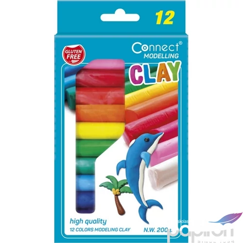 Gyurma Connect színes 200g, 12 szín 