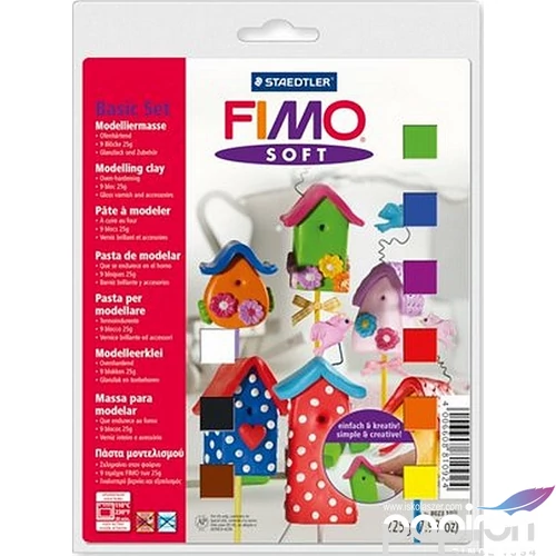 Gyurma készlet 9x25 g Fimo égethető Soft Basic vegyes színek FM802310