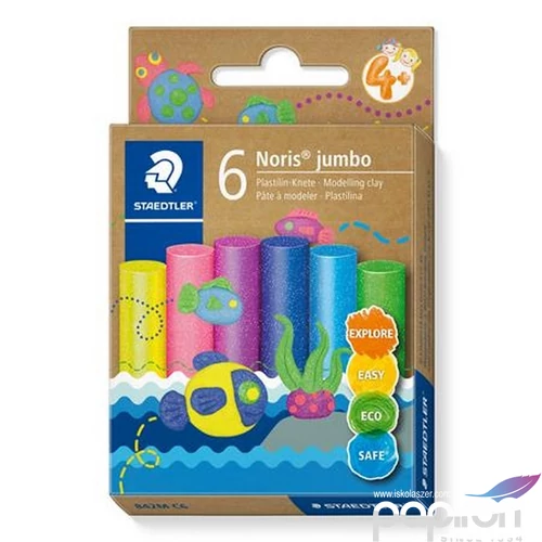 Gyurma készlet modellező STAEDTLER Noris jumbo 842 6 különböző csillámos szín
